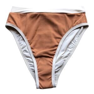 L Space Monica Wise Frenchi Bitsy Cut Brown Bikini Bottom Women's Small NWT